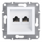 Preview: Schneider Asfora - Netzwerkdose - ISDN-​Dose CAT6 2xRJ45