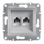 Preview: Schneider Asfora - Netzwerkdose - ISDN-​Dose CAT5e 2xRJ45