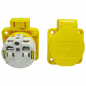 Preview: PCE Anbausteckdose mit Klappdeckel Gelb