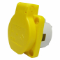 Preview: PCE Anbausteckdose mit Klappdeckel Gelb
