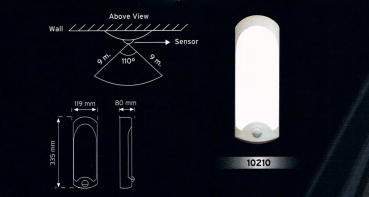 Preview: Na-De Sensor Wandleuchte mit 110° Bewegungserkennung