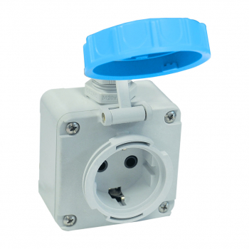 Preview: Schutzkontakt Wandsteckdose IP68 Druckwasserdicht