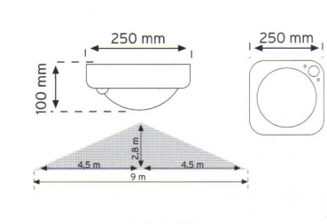 Na-De Sensor Deckenleuchte mit Bewegungsmelder 1x E27 bis 60W (10300)