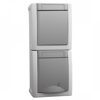 ViKO Pacific - Ein/Ausschalter + Steckdose  mit Kindersicherung (Senkrecht) IP54