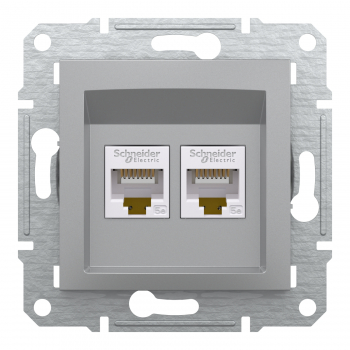 Schneider Asfora - Netzwerkdose - ISDN-​Dose CAT5e 2xRJ45
