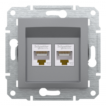 Schneider Asfora - Netzwerkdose - ISDN-​Dose CAT5e 2xRJ45