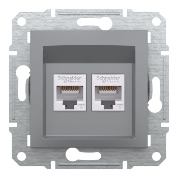 Schneider Asfora - Netzwerkdose - ISDN-​Dose CAT6 2xRJ45
