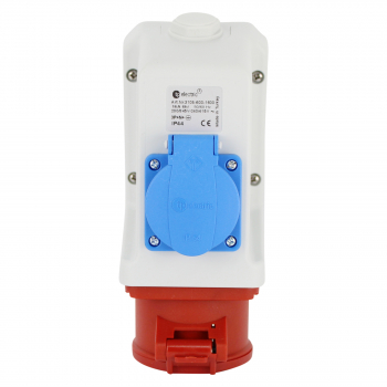 Preview: Kombi Wandsteckdose CEE 5pol (400V/16A) + (230V/16A) IP44