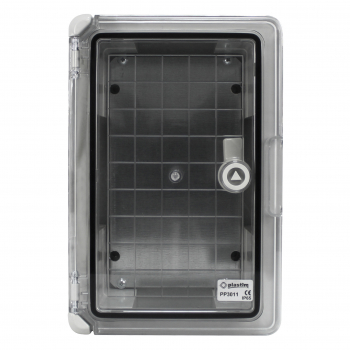 Preview: Schaltschrank IP65 (180x240x130mm) inkl. Montageplatte - mit Sichttür