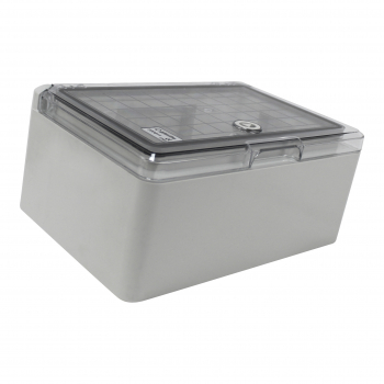 Preview: Schaltschrank IP65 (180x240x130mm) inkl. Montageplatte - mit Sichttür