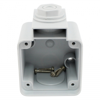 Preview: Aufputzgehäuse für Anbausteckdose mit Klappe IP54