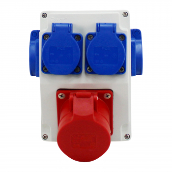 Preview: Stromverteiler (1x PCE CEE 16A + 4x PCE Schutzkontakt 230V)