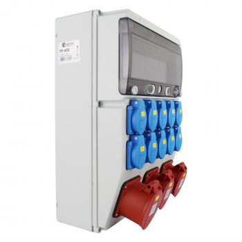Preview: Stromverteiler (2x CEE 5pol 16A + 1x CEE 5pol 32A + 10x Schutzkontakt 230V)