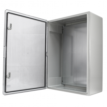Preview: Schaltschrank IP65 (350x500x195mm) inkl. Montageplatte - mit Sichttür