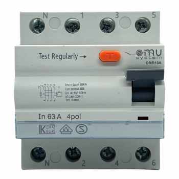 Fehlerstromschutzschalter 4-Polig 100A 30mA A-Typ 10kA