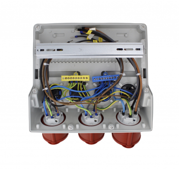 Mobilverteiler bis 12 Module (2x CEE 5P 16A + 1x CEE 5P 32A + 4x Schutzkontakt 230V)