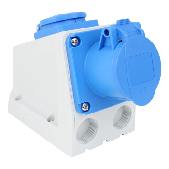 Preview: Kombi Wandsteckdose CEE 3pol (230V/16A) + (230V/16A) IP44