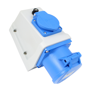 Preview: Kombi Wandsteckdose CEE 3pol (230V/32A) + (230V/16A) IP44 mit Sicherung