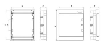 Sicherungskasten Unterputz IP40 1-Reihig 8-Module (Transparente Tür)