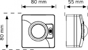 360° Bewegungssensor mit Schalter Grau - Aufputzmontage (10100C)