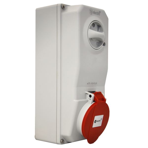 CEE Schaltersteckdose 5x16A IP44 mit Interlock abschaltbar