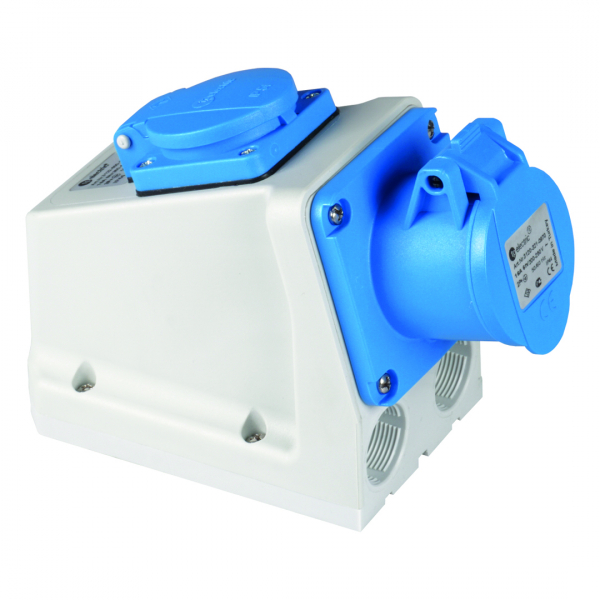 Kombi Wandsteckdose CEE 3pol (230V/16A) + (230V/16A) IP44