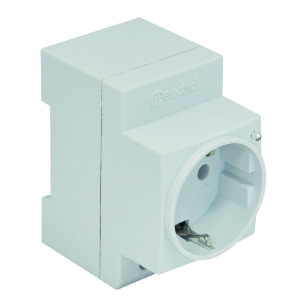 Schutzkontakt Steckdose für Montage auf Hutschiene mit LED IP20