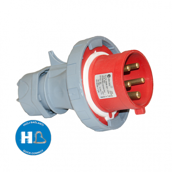 CEE Stecker 5x32A IP67 mit Steckklemmen (QuickConnect)
