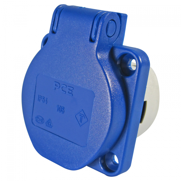 PCE Anbau-Steckdose mit Klappdeckel IP54 Blau