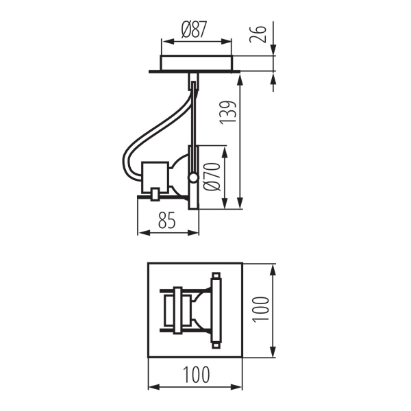 Kanlux - Wand-Deckenleuchte SONDA EL-1L