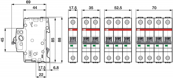 ABB Sicherungsautomat Leitungsschutzschalter S201 B16 1-polig LS Schalter