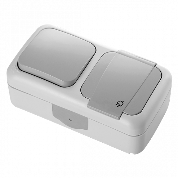 ViKO Palmiye - Ein/Ausschalter + Steckdose (Waagerecht) IP54