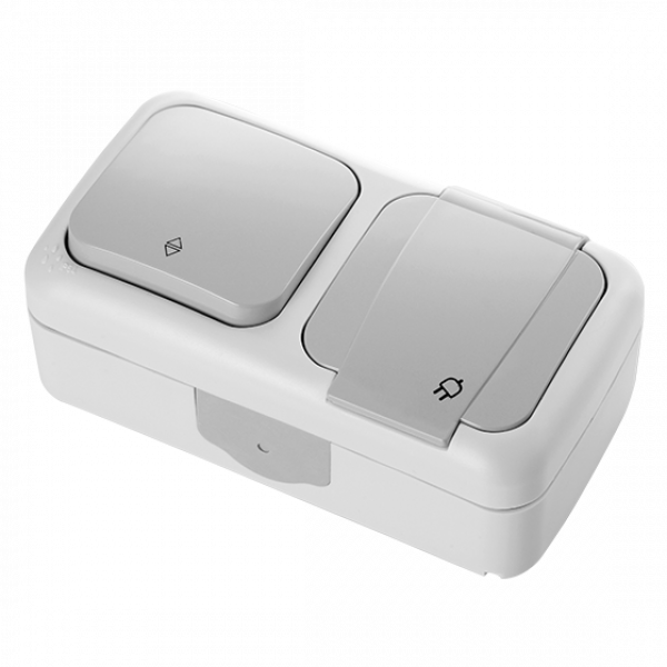 ViKO Palmiye - Wechselschalter + Steckdose (Waagerecht) IP54