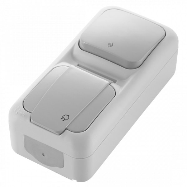 ViKO Palmiye - Wechselschalter + Steckdose (Senkrecht) IP54