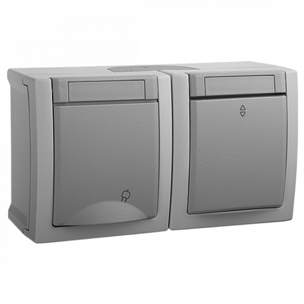 ViKO Pacific - Wechselschalter mit LED + Steckdose (Waagerecht) IP54