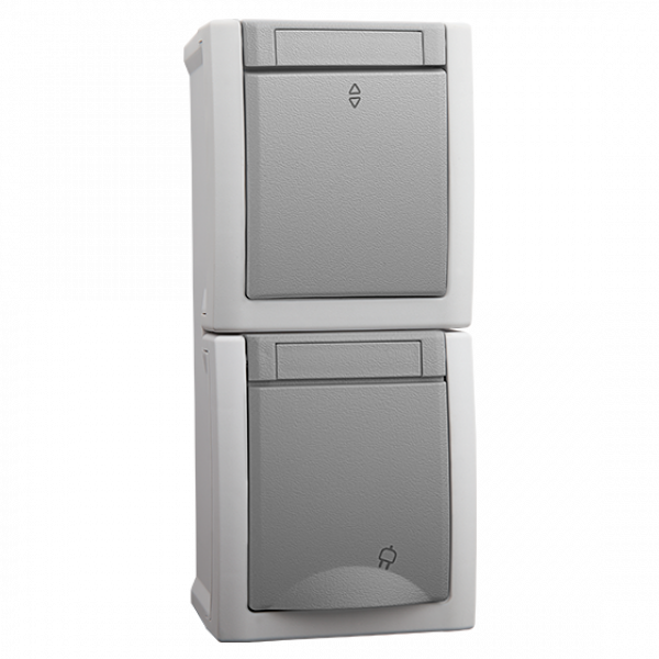 ViKO Pacific - Wechselschalter + Steckdose (Senkrecht) IP54