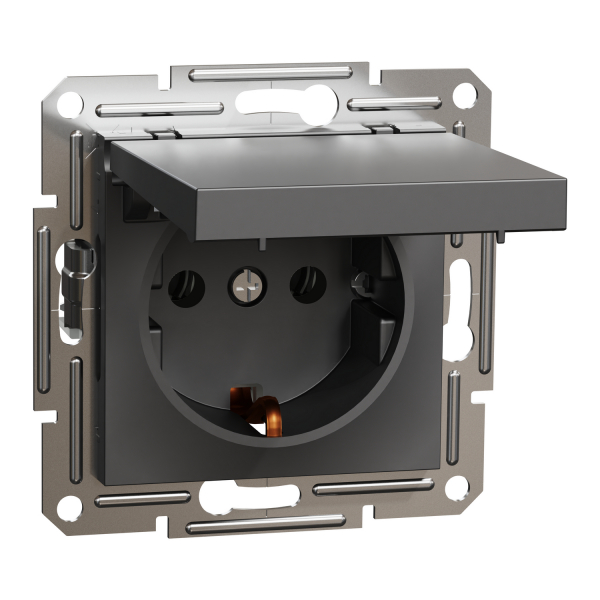 Schneider Asfora - Schutzkontakt Steckdose mit Deckel