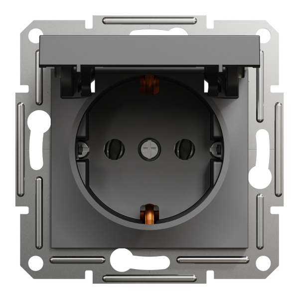 Schneider Asfora - Schutzkontakt Steckdose mit Deckel