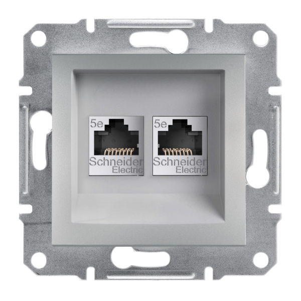 Schneider Asfora - Netzwerkdose - ISDN-​Dose CAT5e 2xRJ45