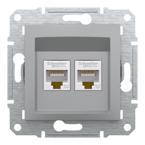 Schneider Asfora - Netzwerkdose - ISDN-​Dose CAT5e 2xRJ45