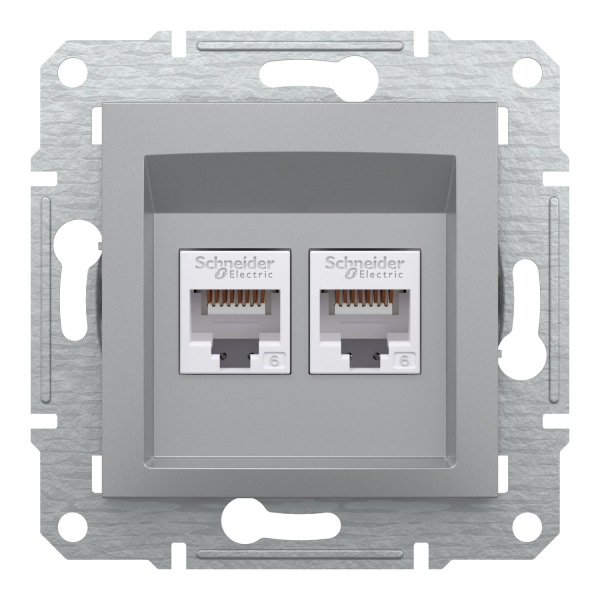 Schneider Asfora - Netzwerkdose - ISDN-​Dose CAT6 2xRJ45