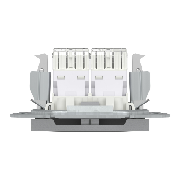 Schneider Asfora - Netzwerkdose - ISDN-​Dose CAT6 2xRJ45
