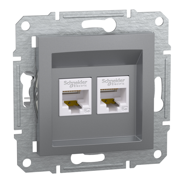 Schneider Asfora - Netzwerkdose - ISDN-​Dose CAT5e 2xRJ45