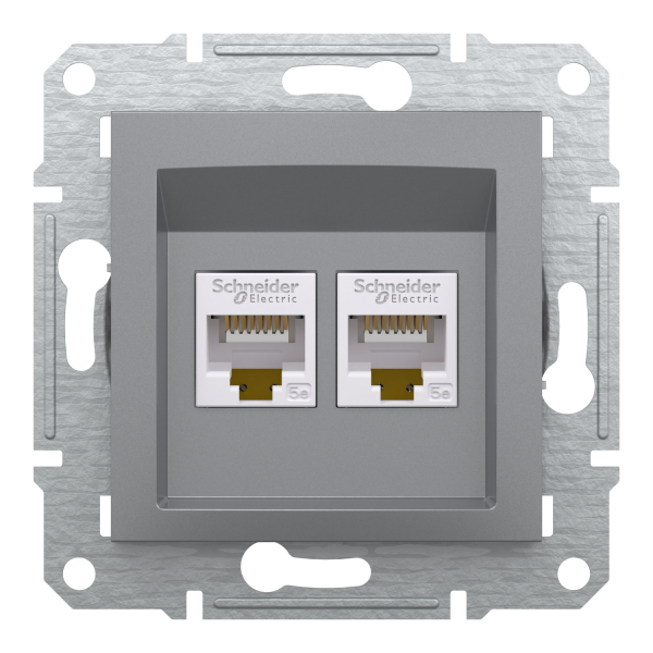 Schneider Asfora - Netzwerkdose - ISDN-​Dose CAT5e 2xRJ45
