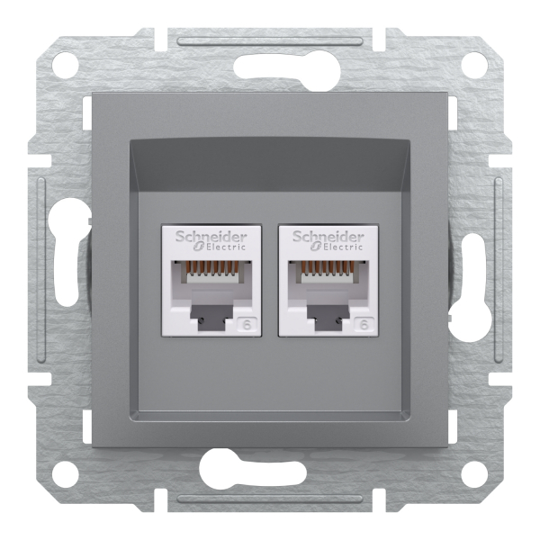 Schneider Asfora - Netzwerkdose - ISDN-​Dose CAT6 2xRJ45