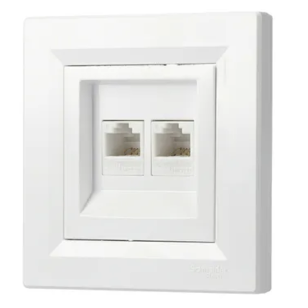 Schneider RJ45-Dose Kat.5e UTP – Unterputz, Weiß, Ovalis-Serie