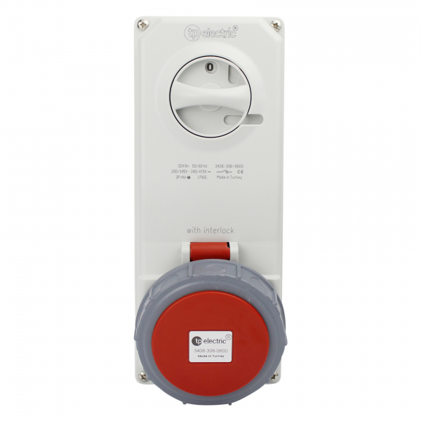 CEE Schaltersteckdose 5x32A IP65 mit Interlock abschaltbar