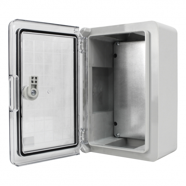 Schaltschrank IP65 (180x240x130mm) inkl. Montageplatte - mit Sichttür