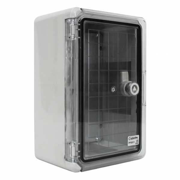 Schaltschrank IP65 (180x240x130mm) inkl. Montageplatte - mit Sichttür