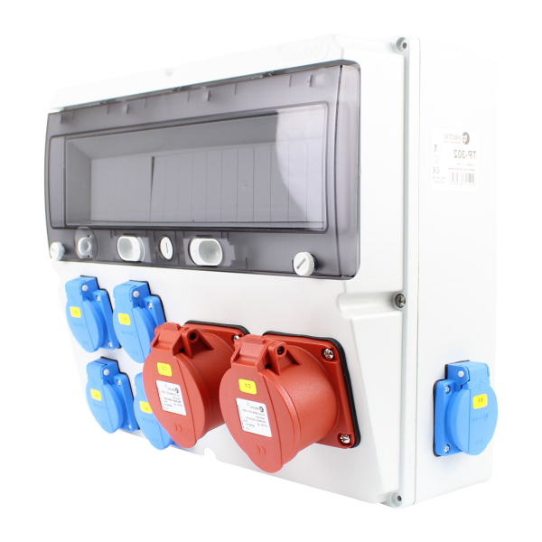 Stromverteiler (2x CEE 5pol 16A + 6x Schutzkontakt 230V/16A)